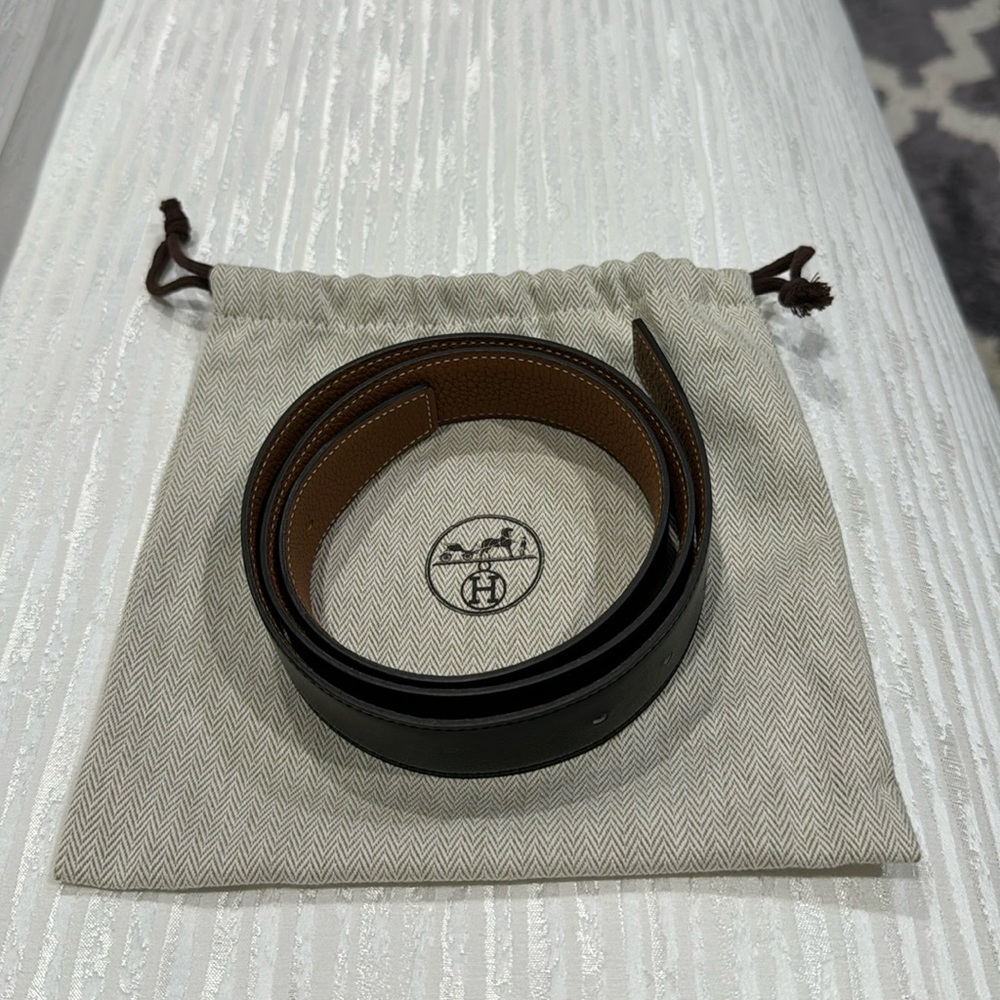 Hermes Reversible Leather Belt Strap